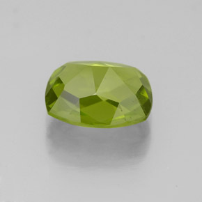 2.44캐럿 천연 생기 있는 그린 페리도트, 쿠션 컷, 9.3×7.3 mm, VS-SI