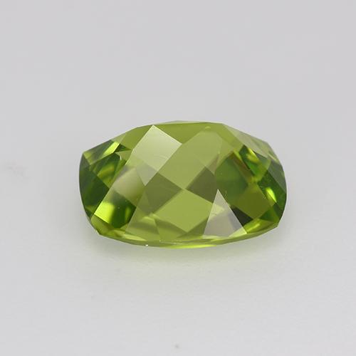 2.94캐럿 천연 라이트 생기 있는 그린 페리도트, 쿠션 컷, 9.9×8 mm, VS