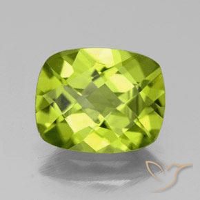 2.73캐럿 천연 활기찬 황록색 페리도트, 쿠션 컷, 9.9×8 mm, VS