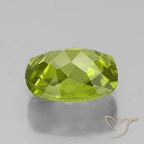 2.73캐럿 천연 활기찬 황록색 페리도트, 쿠션 컷, 9.9×8 mm, VS