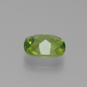 2.48캐럿 천연 생기 있는 그린 페리도트, 쿠션 컷, 9.4×7.9 mm, VS