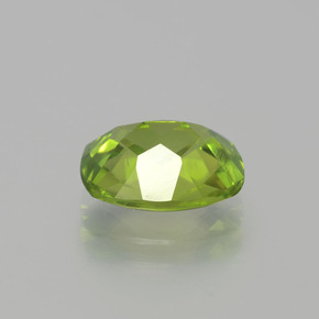 2.38캐럿 천연 생기 있는 그린 페리도트, 쿠션 컷, 9.7×7.4 mm, VVS-VS