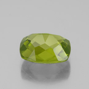 3.00캐럿 천연 생기 있는 그린 페리도트, 쿠션 컷, 9.9×7.9 mm, VS