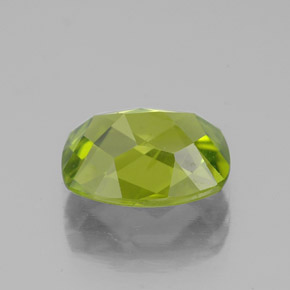 2.50캐럿 천연 활기찬 황록색 페리도트, 쿠션 컷, 9.6×7.5 mm, VS