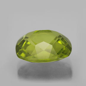 3.16캐럿 천연 생기 있는 그린 페리도트, 쿠션 컷, 10×8.1 mm, VS