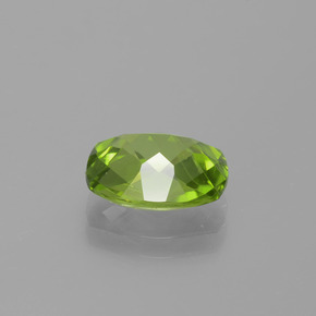 2.49캐럿 천연 생기 있는 그린 페리도트, 쿠션 컷, 9.9×8 mm, VS-SI
