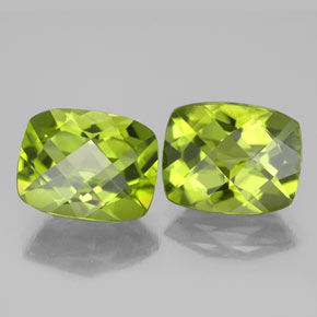 캐럿 천연 생기 있는 그린 페리도트 보석, 쿠션 컷, 10.1×8.1 mm, VS-SI