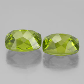 캐럿 천연 생기 있는 그린 페리도트 보석, 쿠션 컷, 10.1×8.1 mm, VS-SI