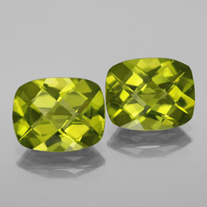 캐럿 천연 생기 있는 그린 페리도트 보석, 쿠션 컷, 10.1×8 mm, VS