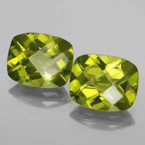 캐럿 천연 생기 있는 그린 페리도트 보석, 쿠션 컷, 10.1×8 mm, VS