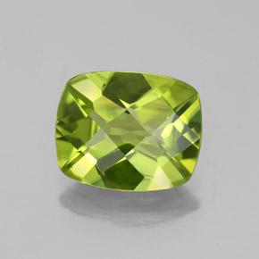 2.73캐럿 천연 미디엄 그린 페리도트, 쿠션 컷, 10×8.1 mm, VS-SI