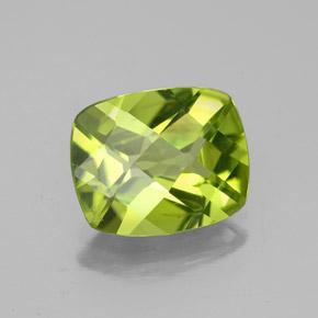 2.73캐럿 천연 미디엄 그린 페리도트, 쿠션 컷, 10×8.1 mm, VS-SI