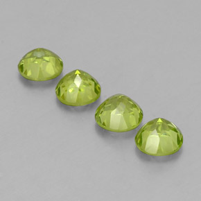 캐럿 천연 생기 있는 그린 페리도트 보석, 라운드 컷, 6.10 mm, VS-SI