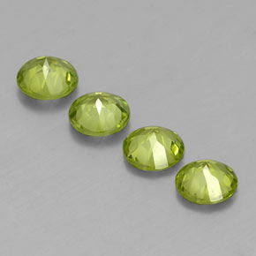 캐럿 천연 생기 있는 그린 페리도트 보석, 라운드 컷, 6.02 mm, VS-SI