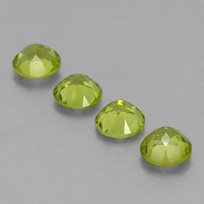 캐럿 천연 생기 있는 그린 페리도트 보석, 라운드 컷, 6.08 mm, VS
