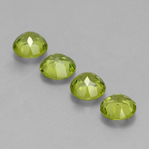 캐럿 천연 생기 있는 그린 페리도트 보석, 라운드 컷, 6.06 mm, VS