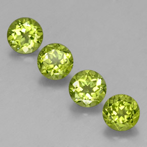 캐럿 천연 생기 있는 그린 페리도트 보석, 라운드 컷, 6.09 mm, VS-SI