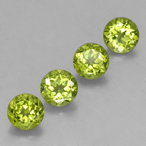 캐럿 천연 생기 있는 그린 페리도트 보석, 라운드 컷, 6.09 mm, VS-SI