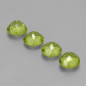 캐럿 천연 생기 있는 그린 페리도트 보석, 라운드 컷, 6.01 mm, VS
