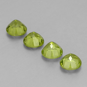 캐럿 천연 생기 있는 그린 페리도트 보석, 라운드 컷, 6.05 mm, VS