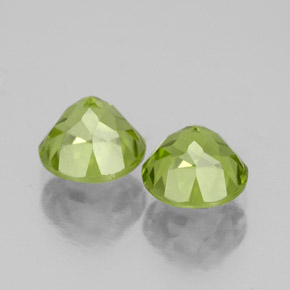 캐럿 천연 생기 있는 그린 페리도트 보석, 라운드 컷, 5.88 mm, VS-SI