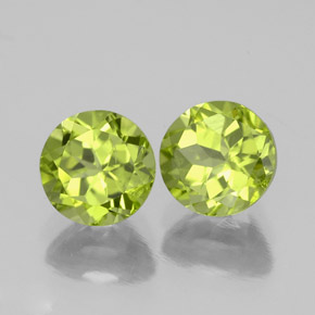 캐럿 천연 생기 있는 그린 페리도트 보석, 라운드 컷, 5.98 mm, VS-SI
