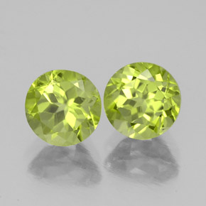 캐럿 천연 생기 있는 그린 페리도트 보석, 라운드 컷, 6.09 mm, VS