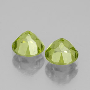 캐럿 천연 생기 있는 그린 페리도트 보석, 라운드 컷, 6.09 mm, VS