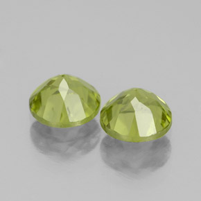 캐럿 천연 생기 있는 그린 페리도트 보석, 라운드 컷, 5.97 mm, VS