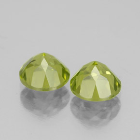 캐럿 천연 생기 있는 그린 페리도트 보석, 라운드 컷, 6.00 mm, VS-SI