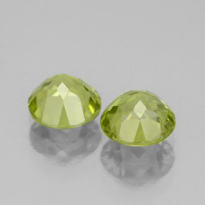 캐럿 천연 생기 있는 그린 페리도트 보석, 라운드 컷, 6.01 mm, VS-SI