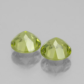 캐럿 천연 생기 있는 그린 페리도트 보석, 라운드 컷, 5.97 mm, VS