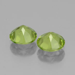 캐럿 천연 생기 있는 그린 페리도트 보석, 라운드 컷, 6.05 mm, VS