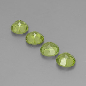 캐럿 천연 생기 있는 그린 페리도트 보석, 라운드 컷, 5.89 mm, VVS-VS
