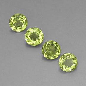 캐럿 천연 생기 있는 그린 페리도트 보석, 라운드 컷, 5.93 mm, VVS-VS