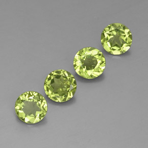 캐럿 천연 생기 있는 그린 페리도트 보석, 라운드 컷, 5.93 mm, VVS-VS