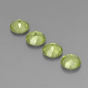 캐럿 천연 생기 있는 그린 페리도트 보석, 라운드 컷, 5.93 mm, VVS-VS