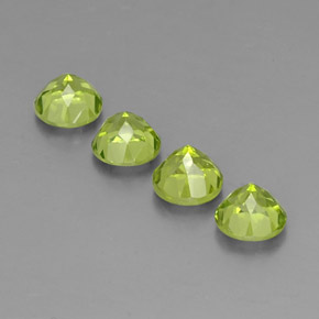 캐럿 천연 생기 있는 그린 페리도트 보석, 라운드 컷, 6.14 mm, VS