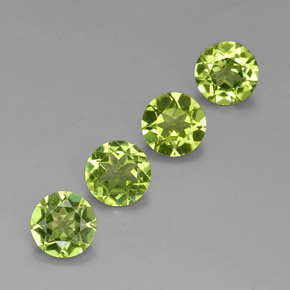 캐럿 천연 생기 있는 그린 페리도트 보석, 라운드 컷, 6.13 mm, VS