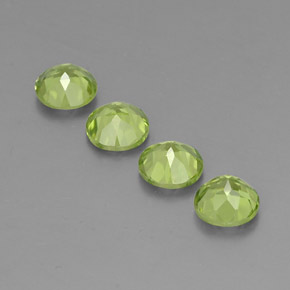 캐럿 천연 생기 있는 그린 페리도트 보석, 라운드 컷, 6.13 mm, VS