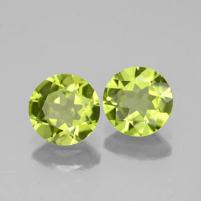 캐럿 천연 생기 있는 그린 페리도트 보석, 라운드 컷, 5.99 mm, VS-SI