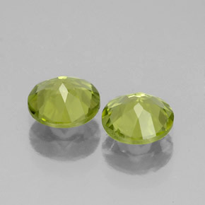 캐럿 천연 생기 있는 그린 페리도트 보석, 라운드 컷, 5.99 mm, VS-SI