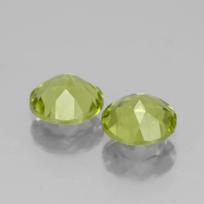 캐럿 천연 생기 있는 그린 페리도트 보석, 라운드 컷, 6.05 mm, VVS-VS