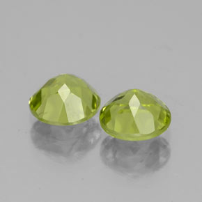 캐럿 천연 생기 있는 그린 페리도트 보석, 라운드 컷, 5.71 mm, VS-SI