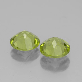 캐럿 천연 생기 있는 그린 페리도트 보석, 라운드 컷, 5.94 mm, VS