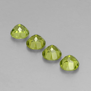 캐럿 천연 생기 있는 그린 페리도트 보석, 라운드 컷, 5.90 mm, VS