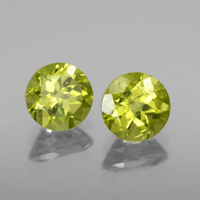 캐럿 천연 생기 있는 그린 페리도트 보석, 라운드 컷, 6.06 mm, VS-SI