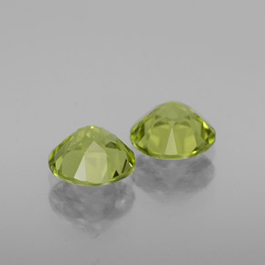 캐럿 천연 생기 있는 그린 페리도트 보석, 라운드 컷, 5.88 mm, VS
