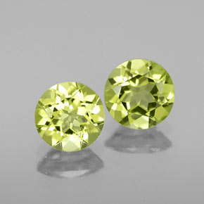 캐럿 천연 생기 있는 그린 페리도트 보석, 라운드 컷, 5.98 mm, VS-SI