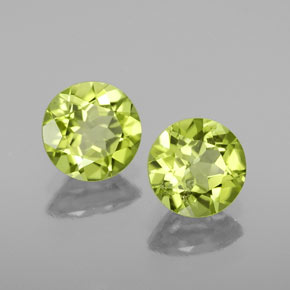 캐럿 천연 생기 있는 그린 페리도트 보석, 라운드 컷, 5.98 mm, VS-SI